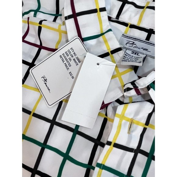 PJ Mark Checked Dress Short Sleeve Button Down 3XL Mens - Picture 5 of 12